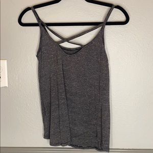 Gray and white striped tank top